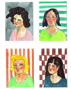Imaginary Ladies- Original Art Trading Card