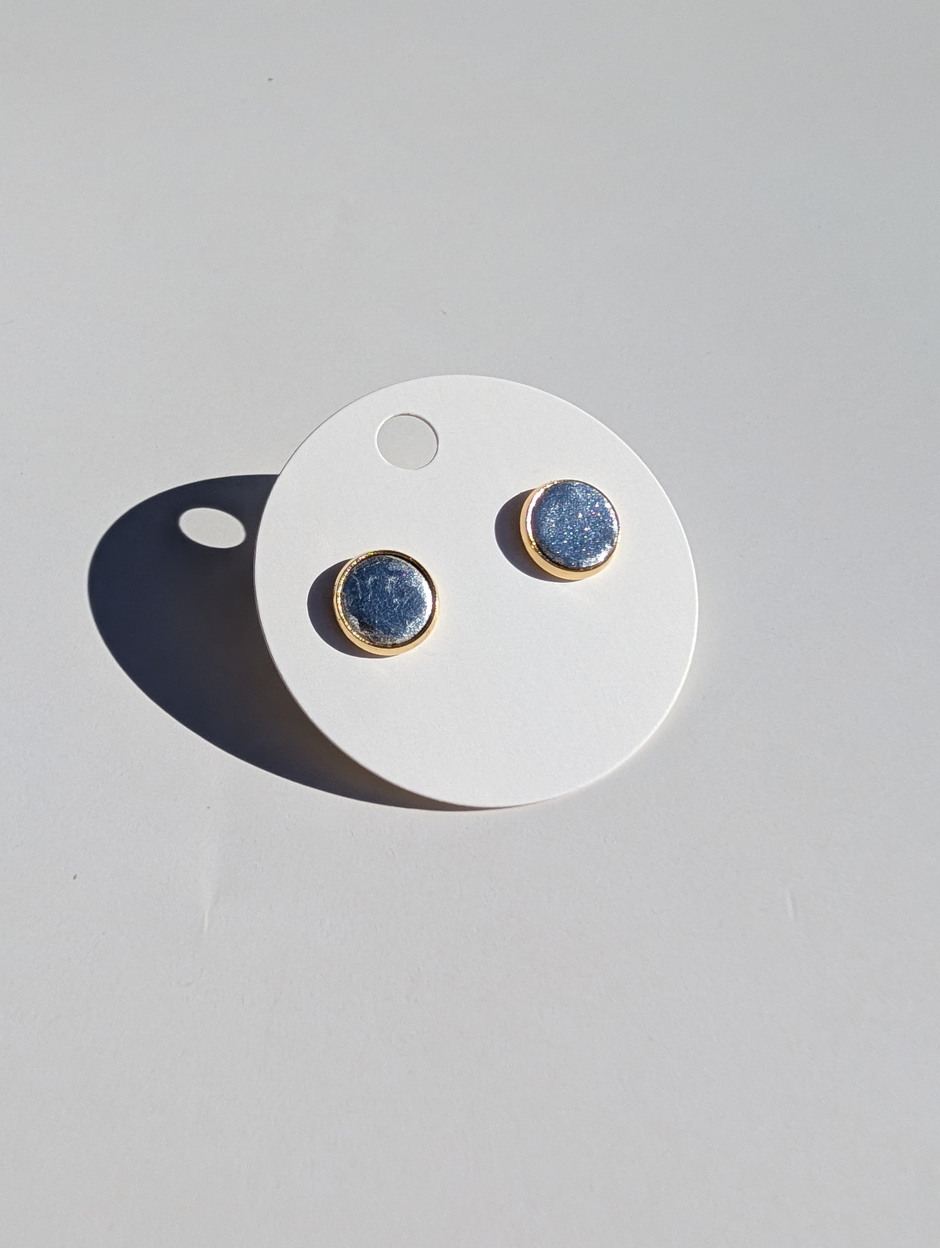 Leather Stud Earrings -Large