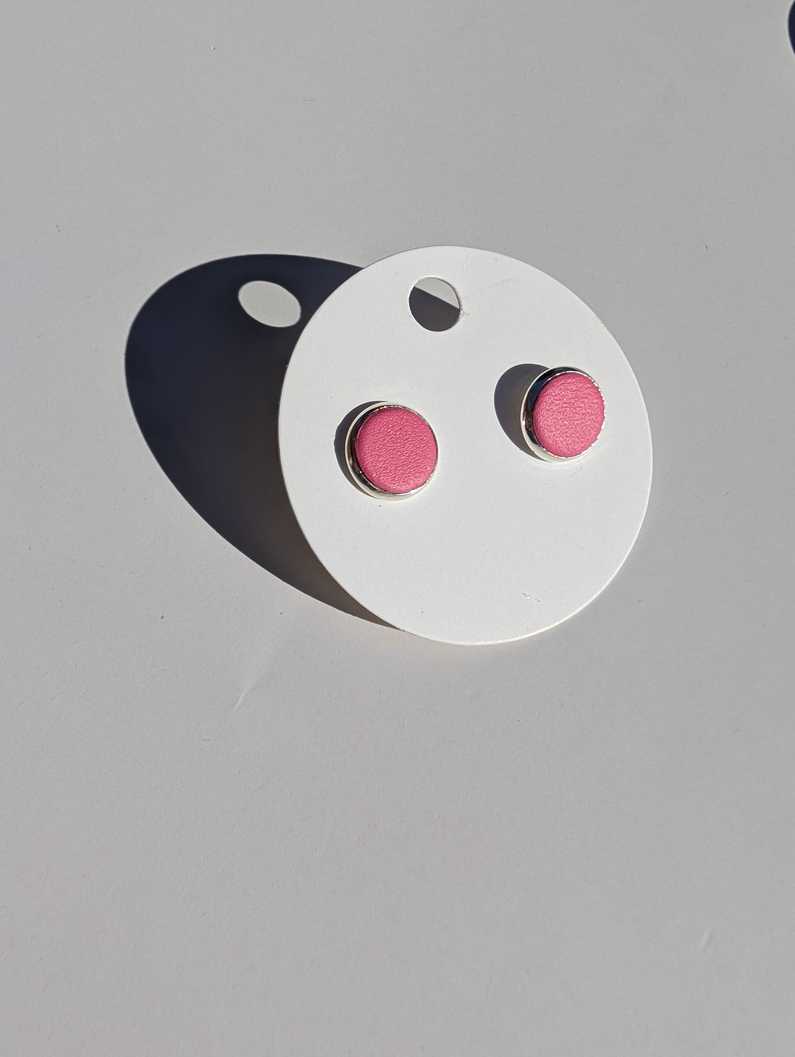 Leather Stud Earrings -Large