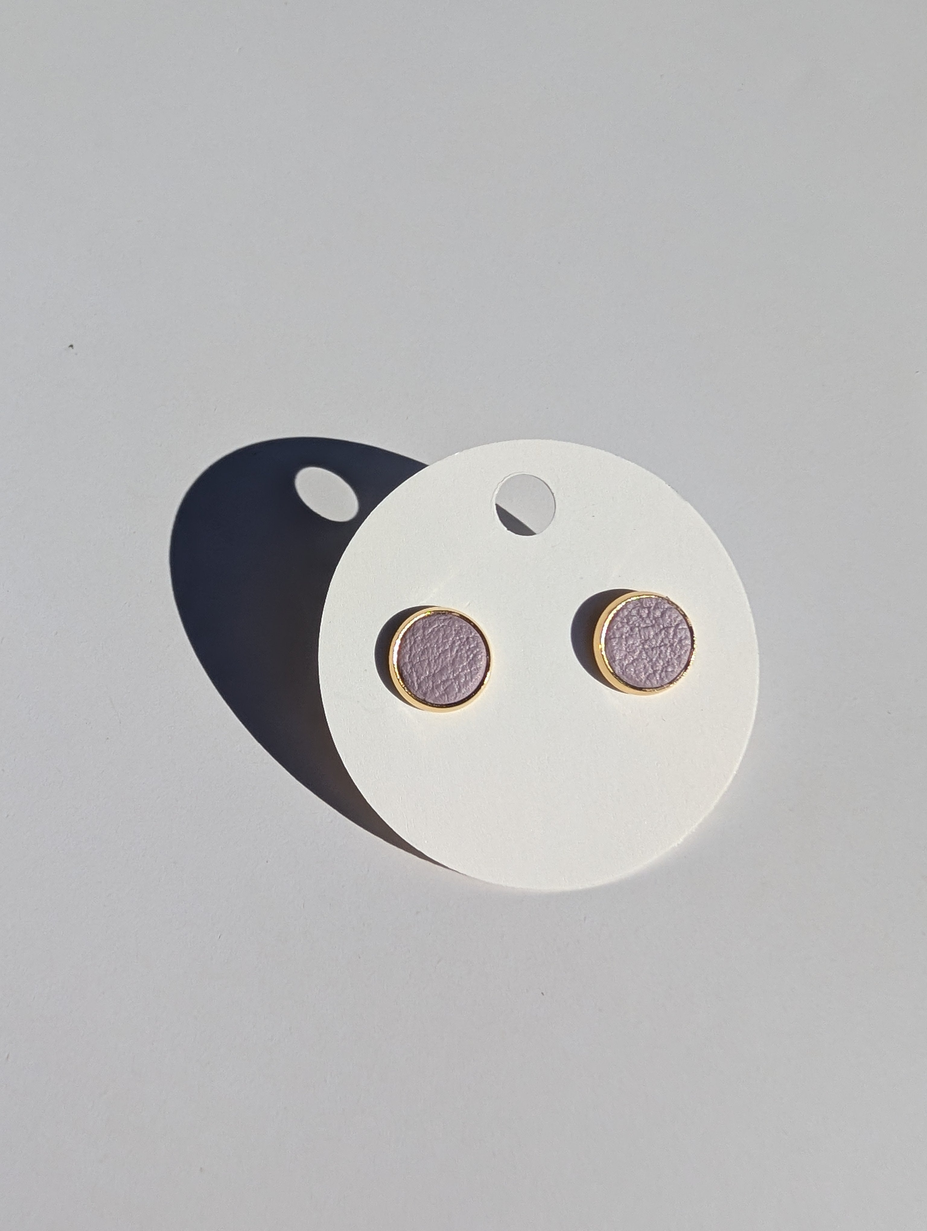 Leather Stud Earrings -Large