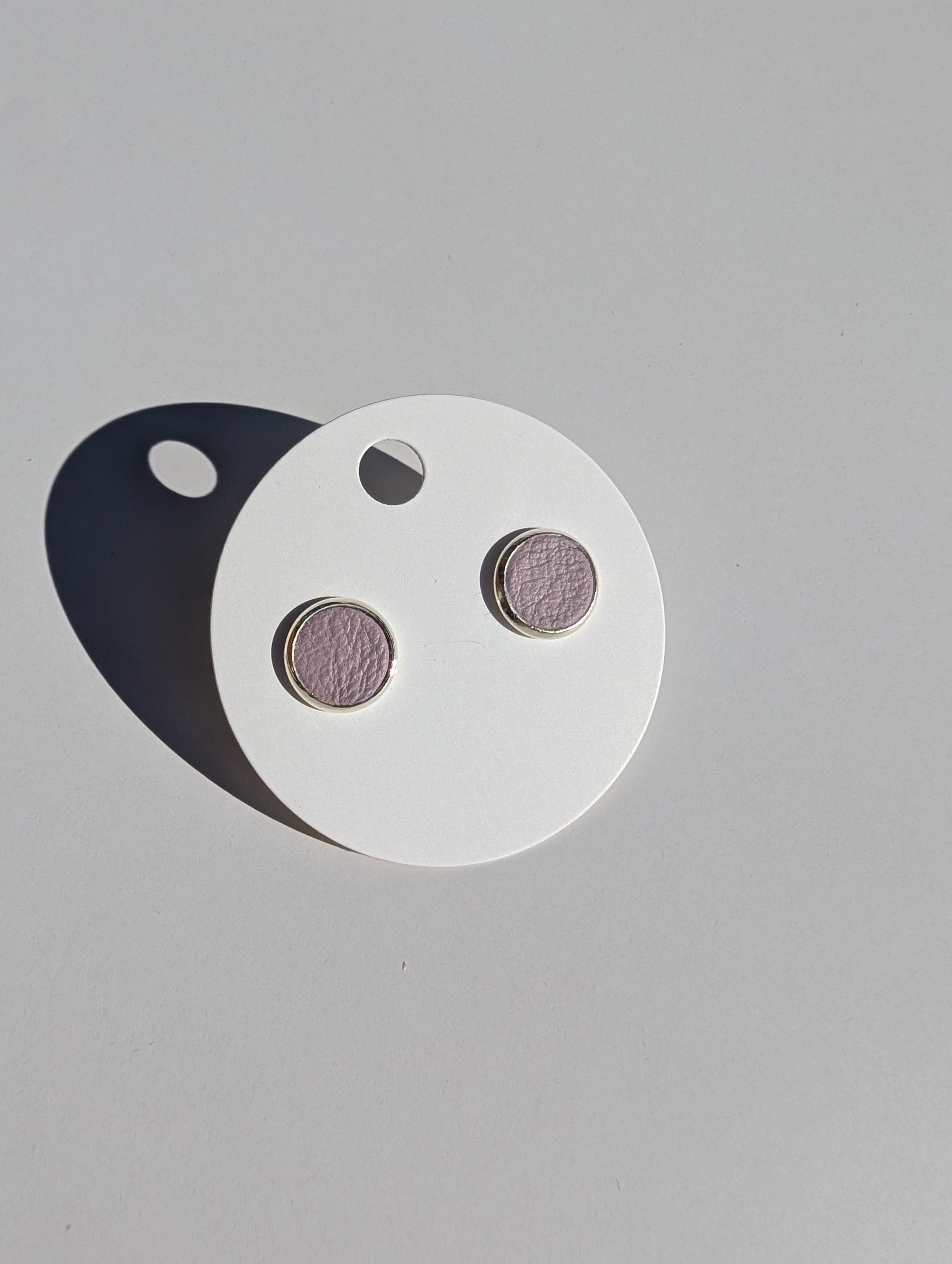 Leather Stud Earrings -Large