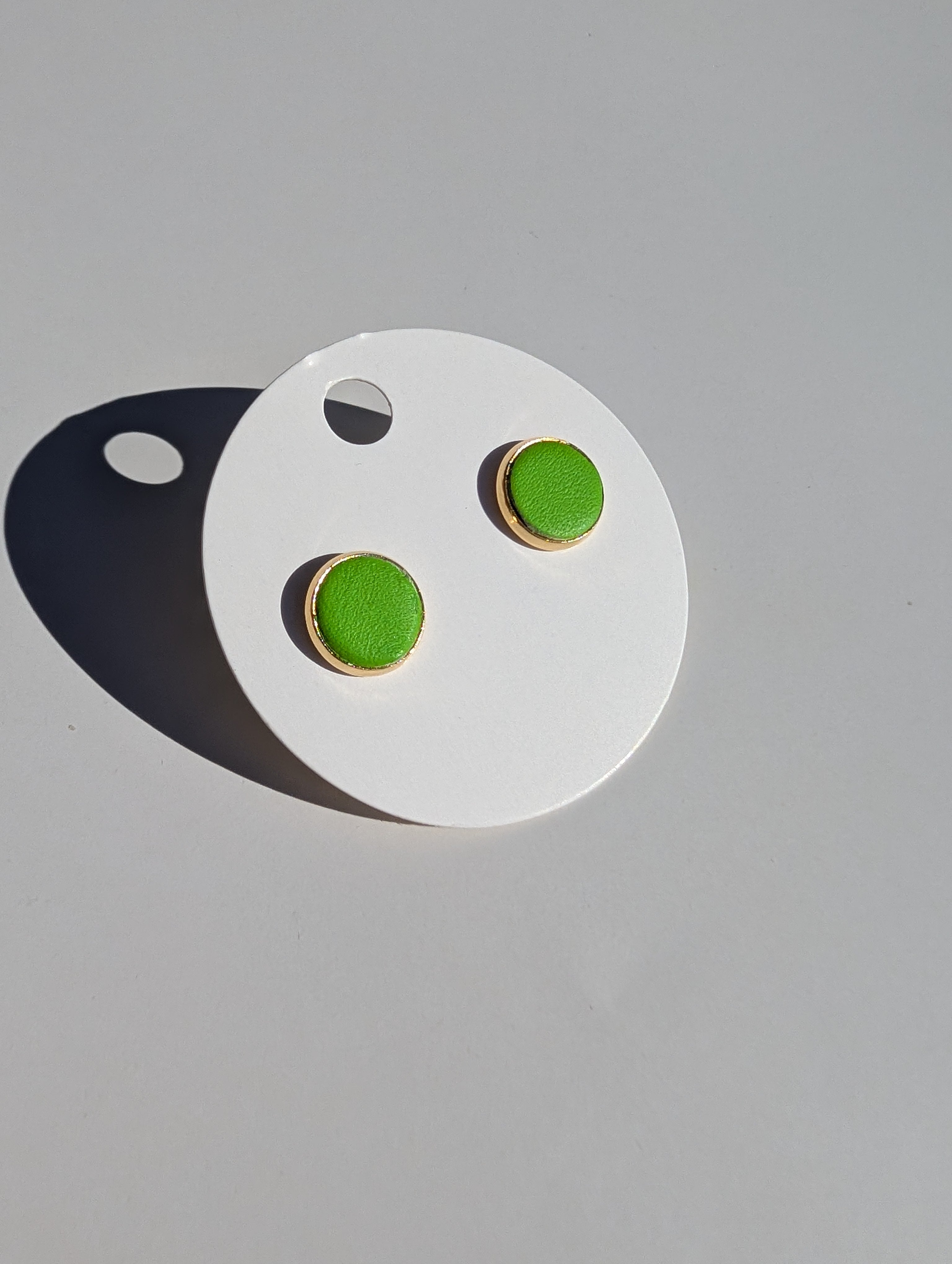 Leather Stud Earrings -Large