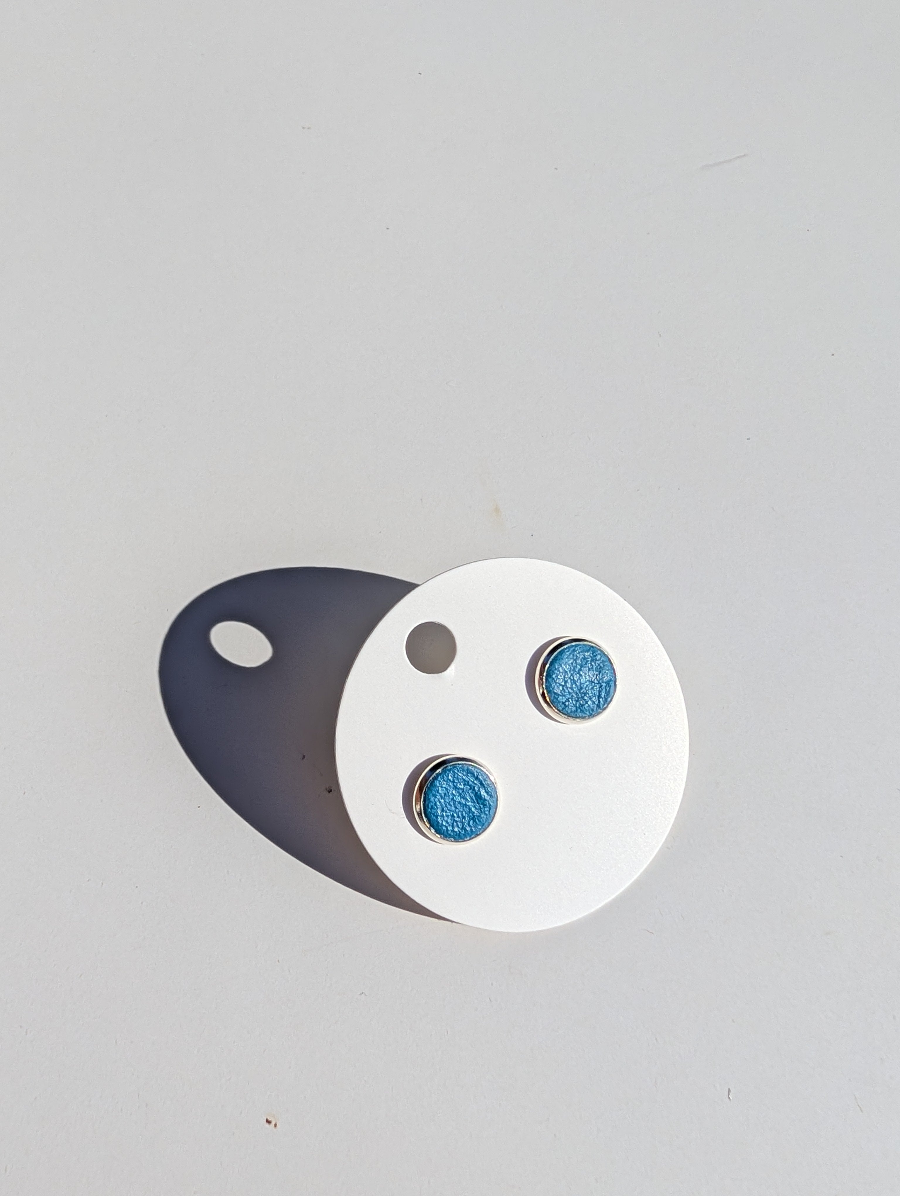 Leather Stud Earrings -Large