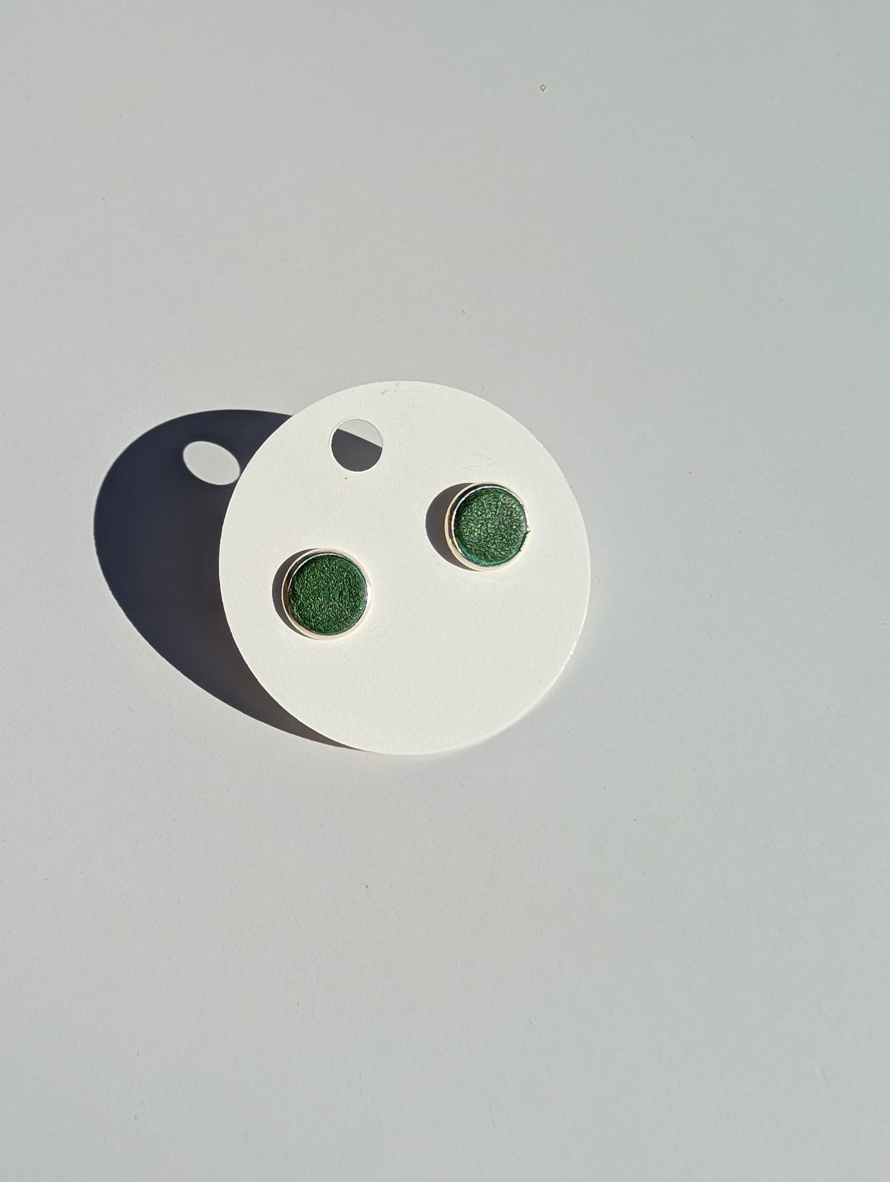 Leather Stud Earrings -Large