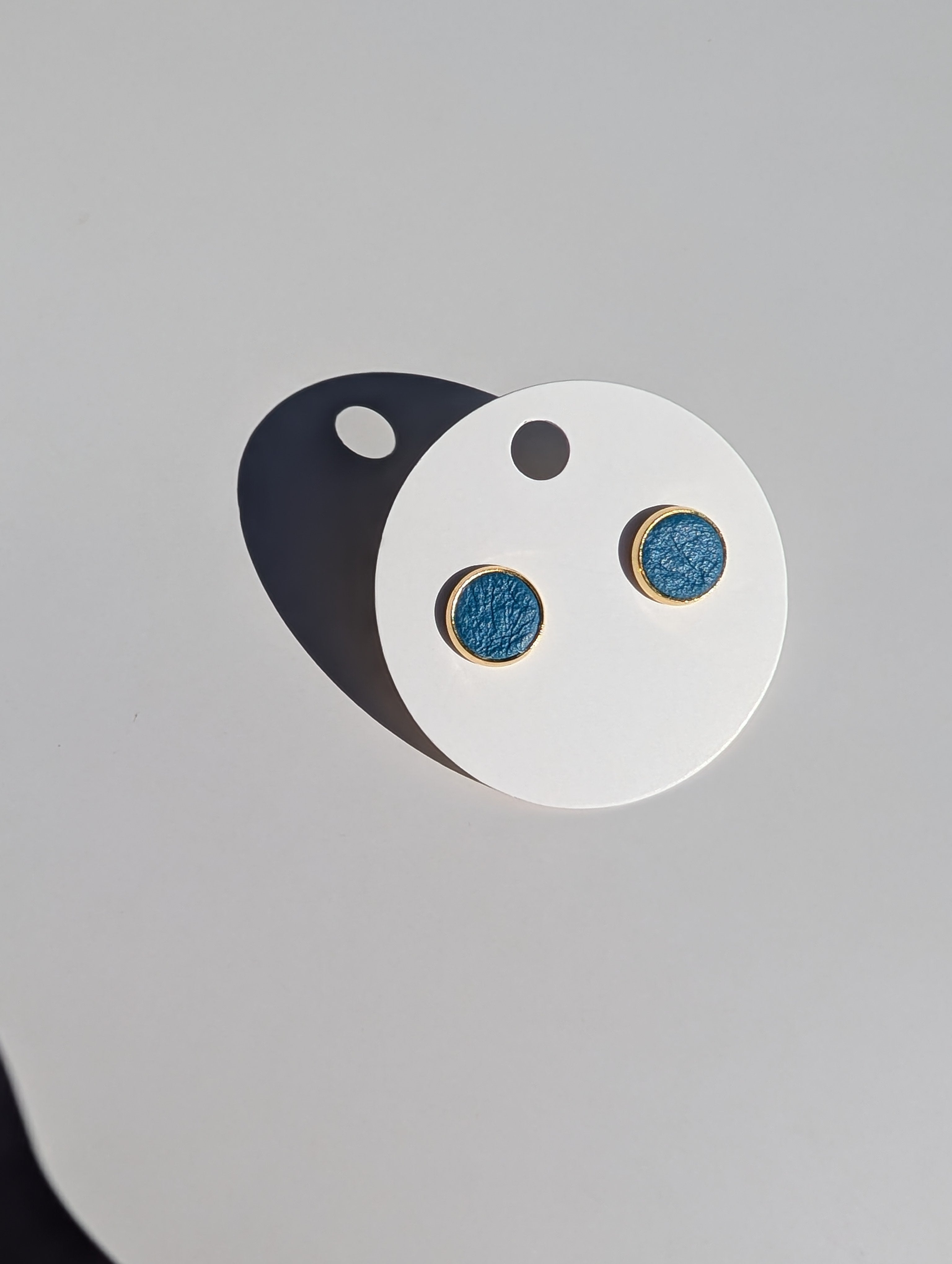 Leather Stud Earrings -Large