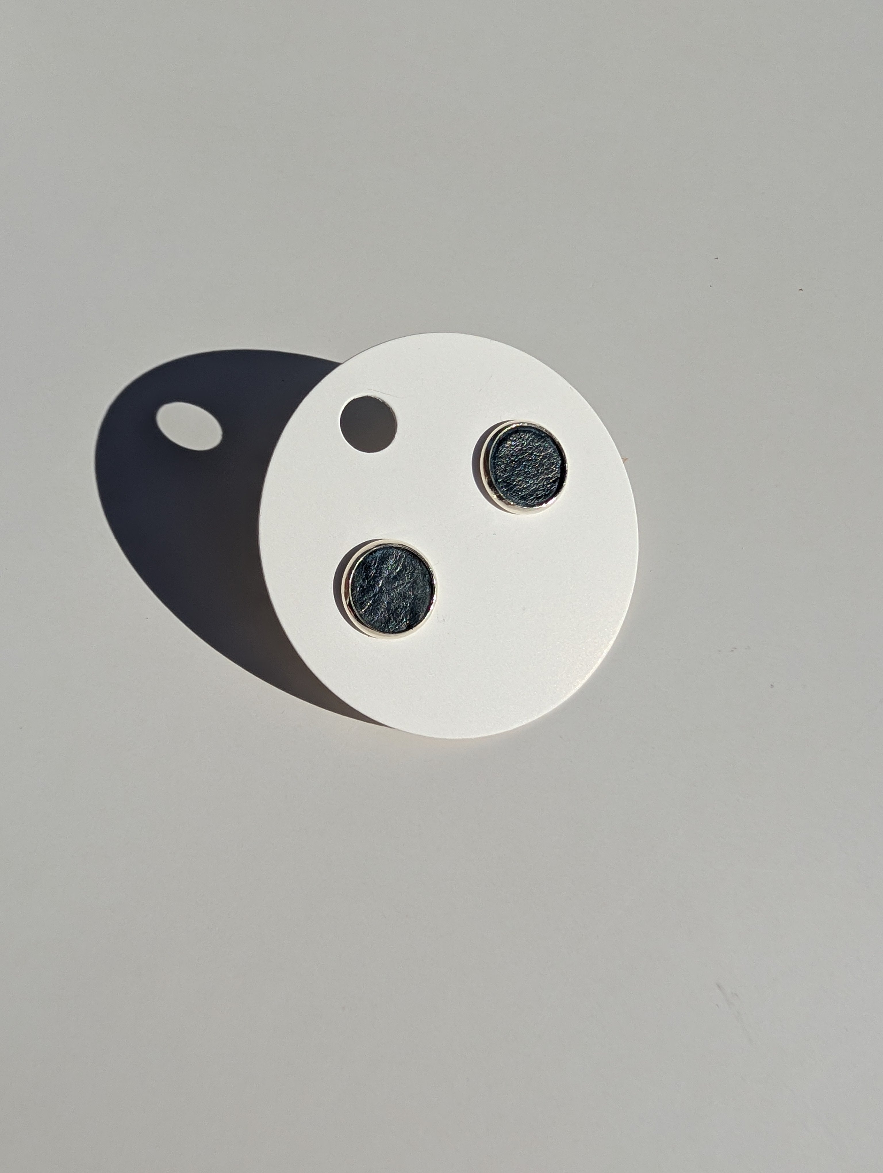 Leather Stud Earrings -Large