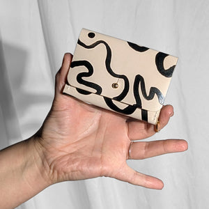 Handpainted Mini Fold Wallet with Keychain