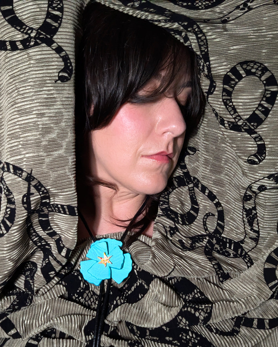 Poppy Leather Bolo Tie