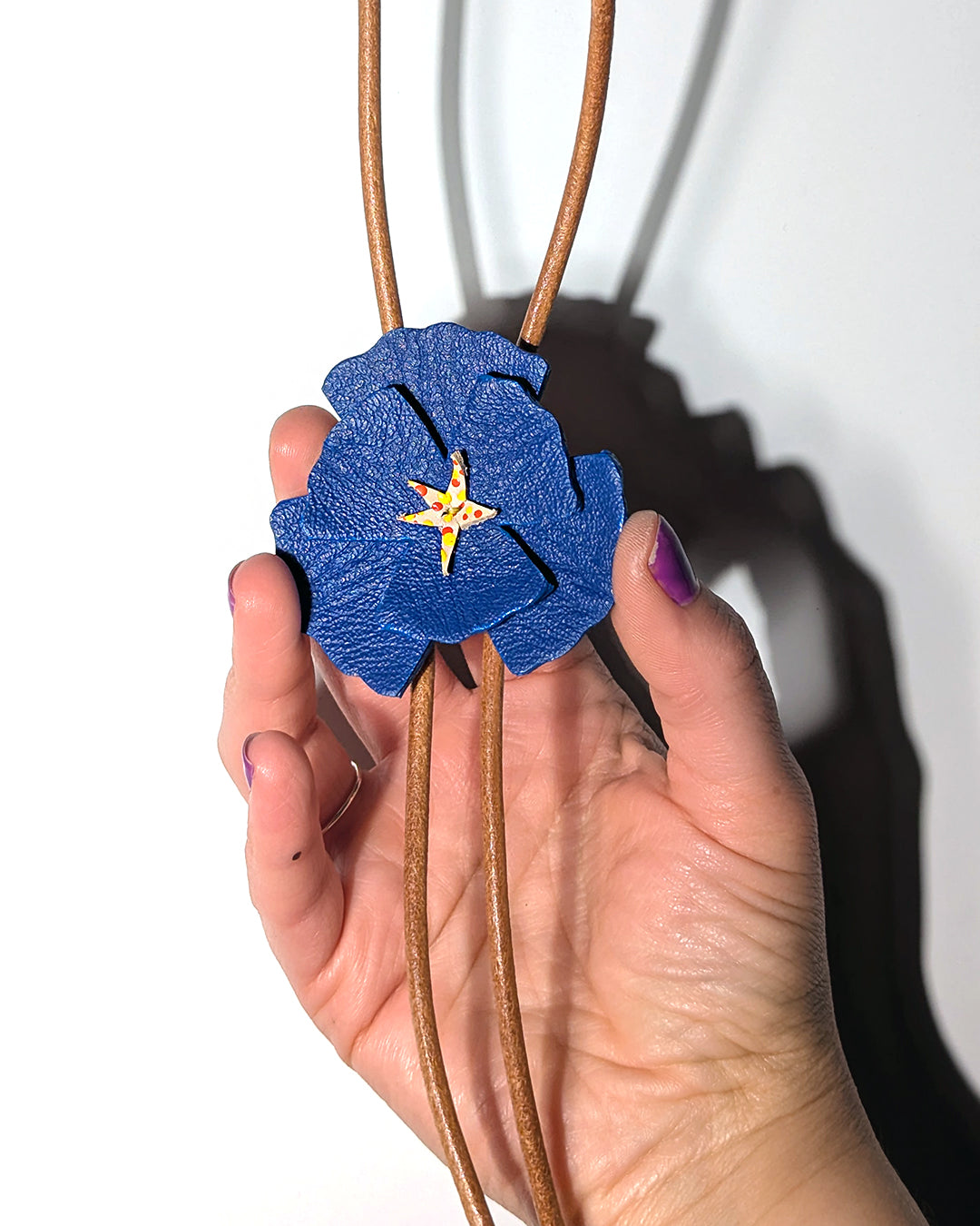 Poppy Leather Bolo Tie
