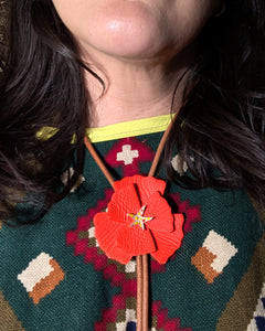 Poppy Leather Bolo Tie