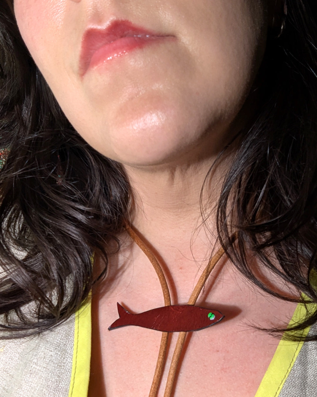 Sardine Leather Bolo Tie