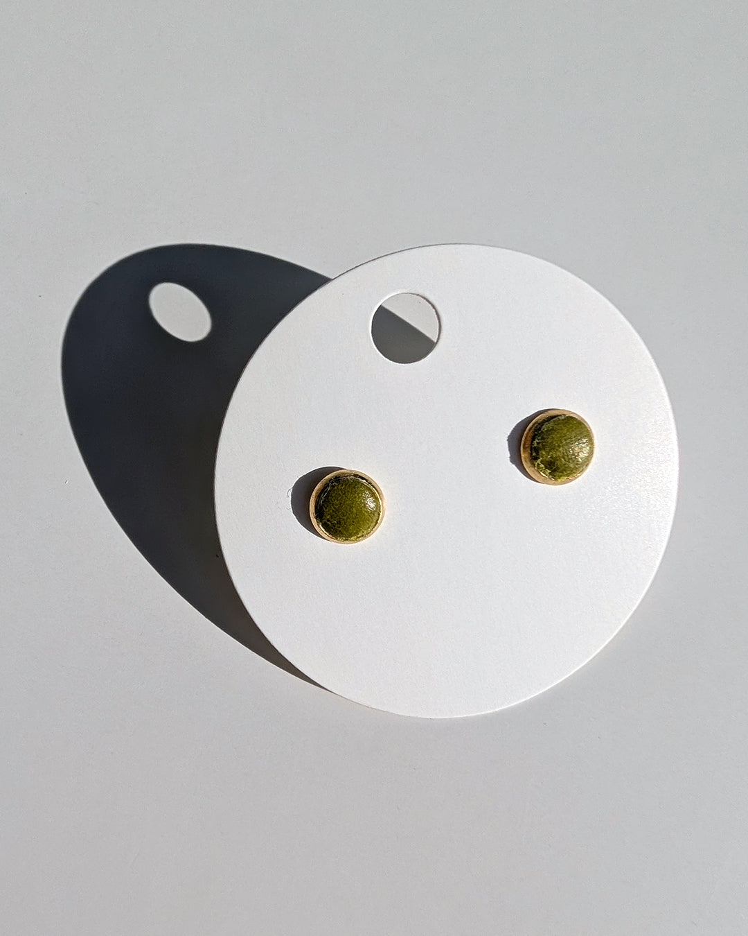 Leather Stud Earrings - Small