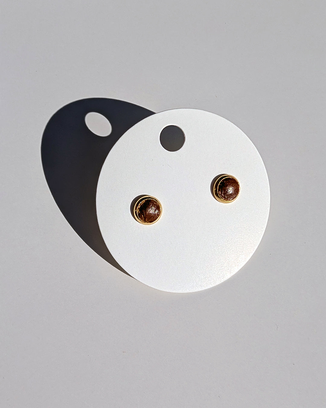 Leather Stud Earrings - Small