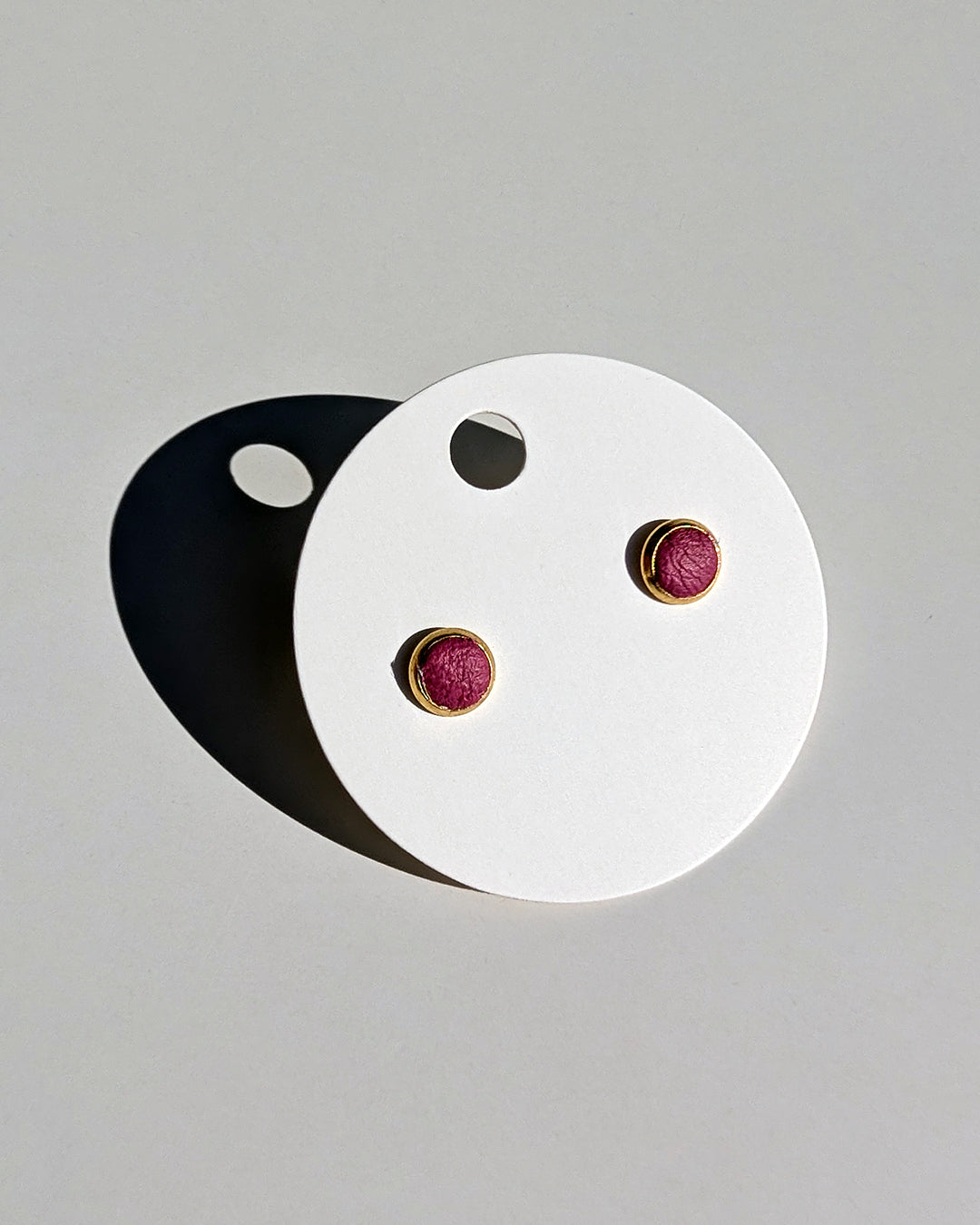 Leather Stud Earrings - Small