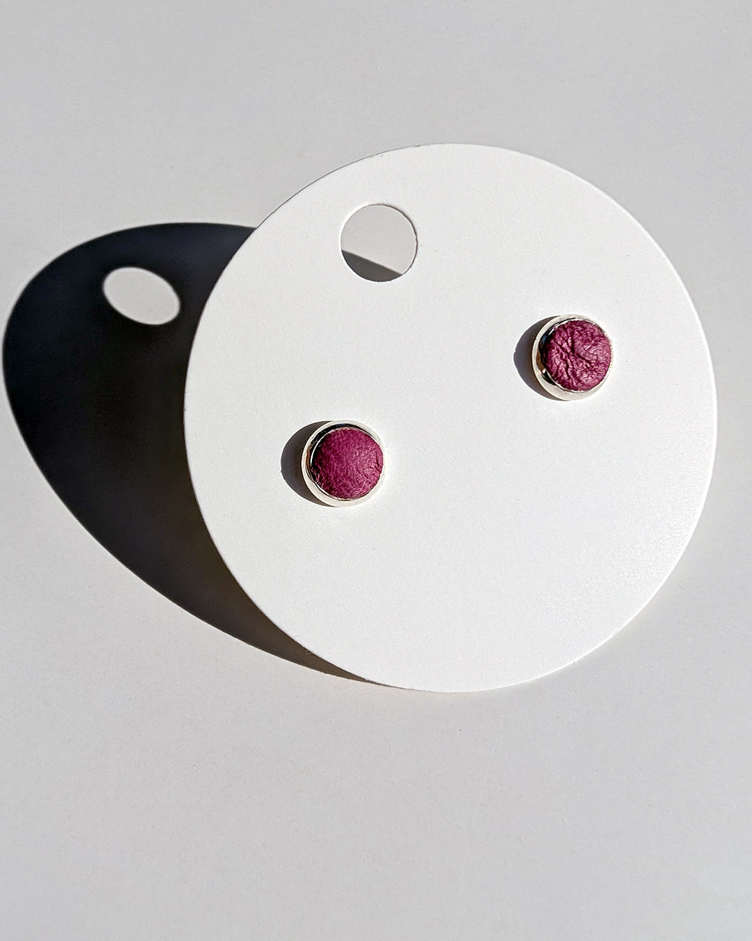 Leather Stud Earrings - Small