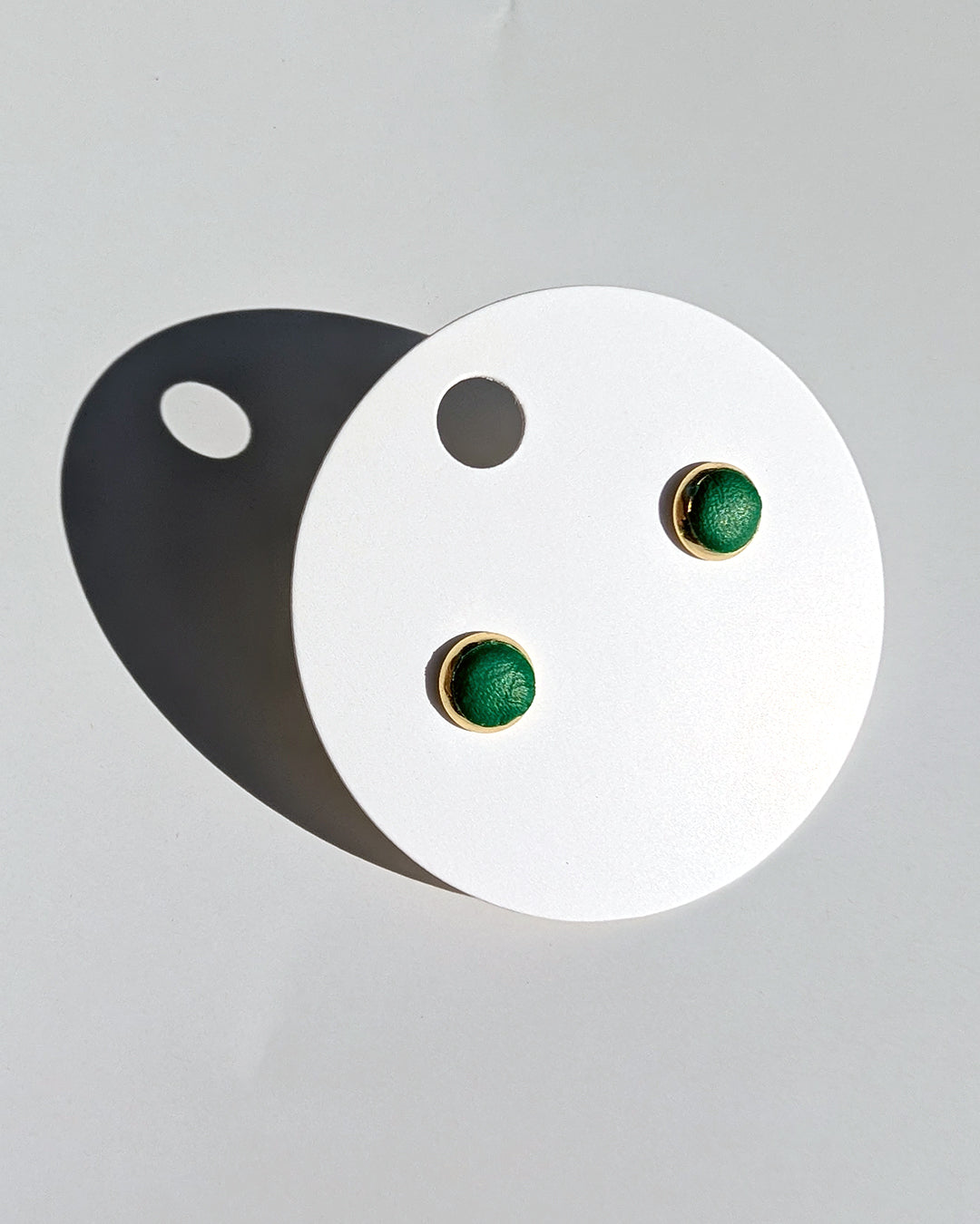 Leather Stud Earrings - Small