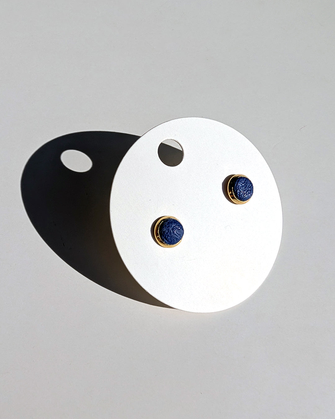 Leather Stud Earrings - Small