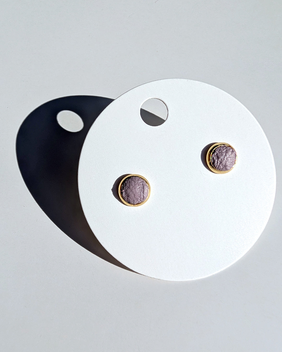 Leather Stud Earrings - Small