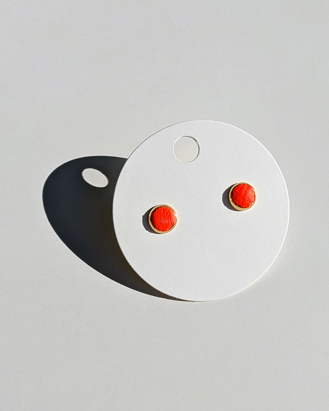 Leather Stud Earrings - Small