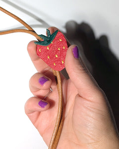 Strawberry Leather Bolo Ties