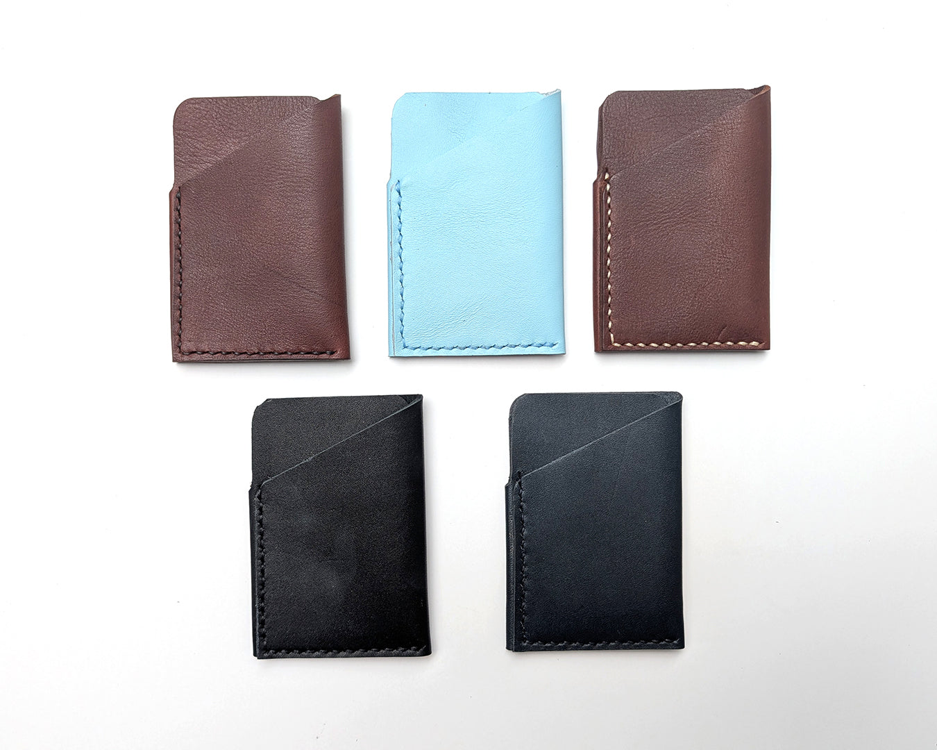 Handstitched Vertical Two Pocket Wallet - Ready To Ship