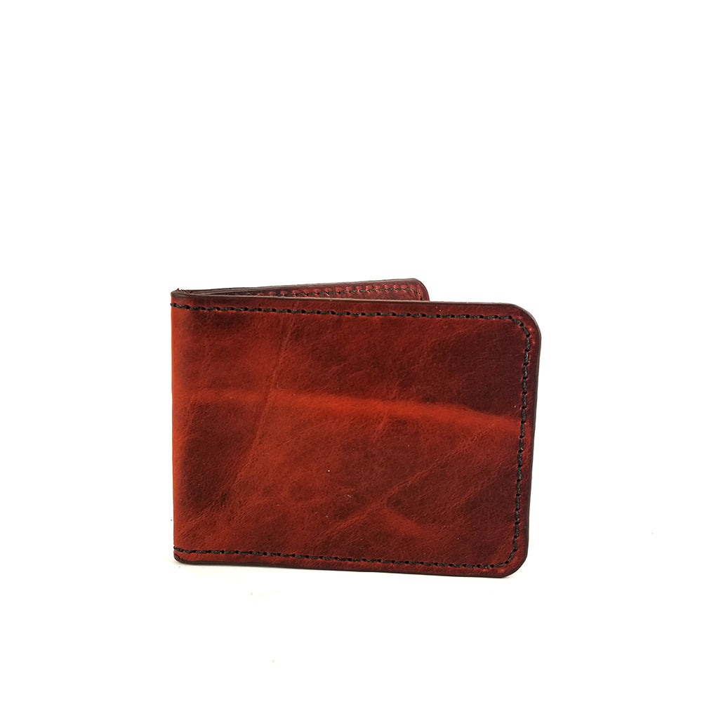 Snakebite Leather Wallet by Directive. Brown Leather Bifold.