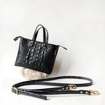 Load image into Gallery viewer, Apex Mini Tote Leather Handbag by Directive in Black Croc Em
