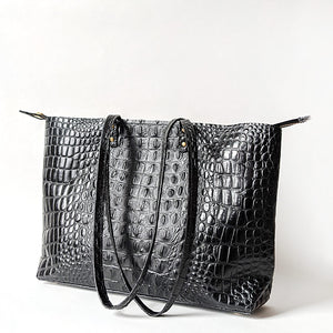 Apex Tote by Directive Black Croc Emboss