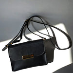 Load image into Gallery viewer, Short Meridian Leather Handbag in Matte Black with adjustable leather strap Directive

